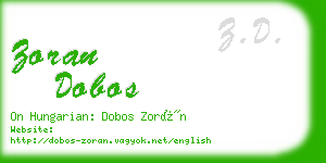 zoran dobos business card